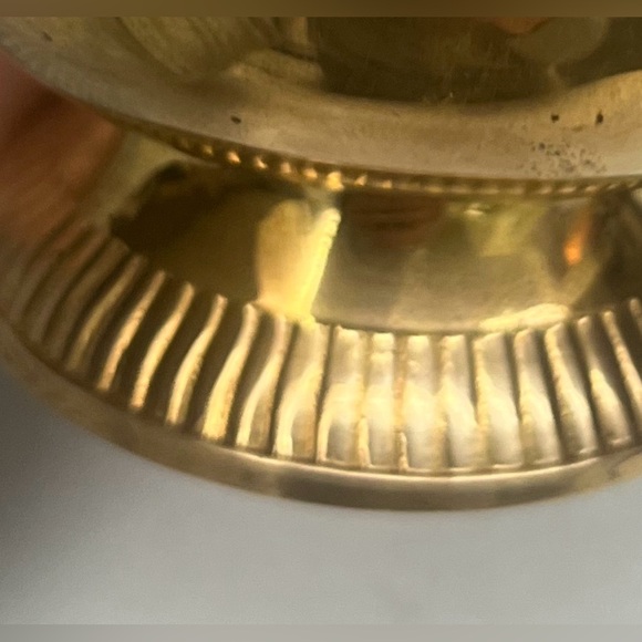 Vintage Brass  Pitcher with Embossed Clam Shell - Picture 6 of 8